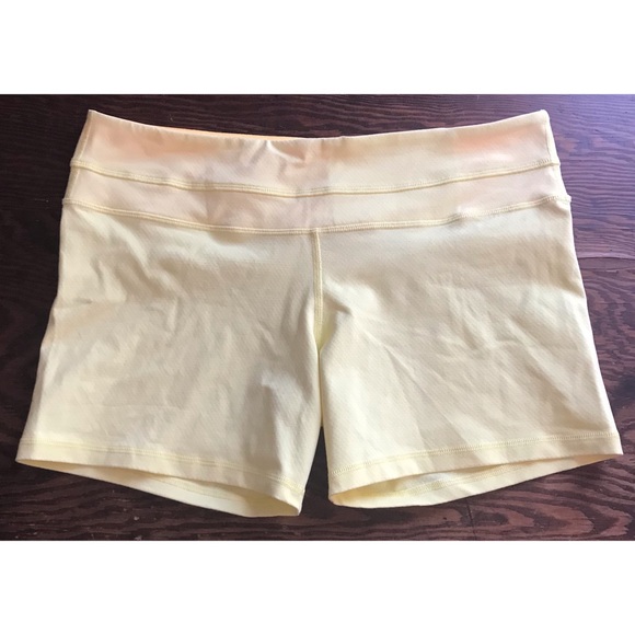 lululemon athletica Pants - lululemon groove biker shorts yellow size 12